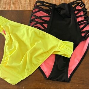 Stylish Black and Yellow Women's Swimwear